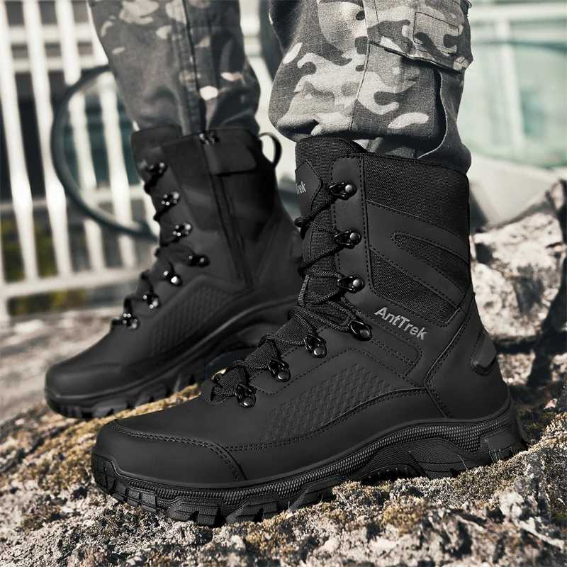 Mens Desert Combat Boots Outdoor Antislip Tactical Boots Hiking Desert Hunting Shoes Work Safety Mens BootsMilitary Boots C251014