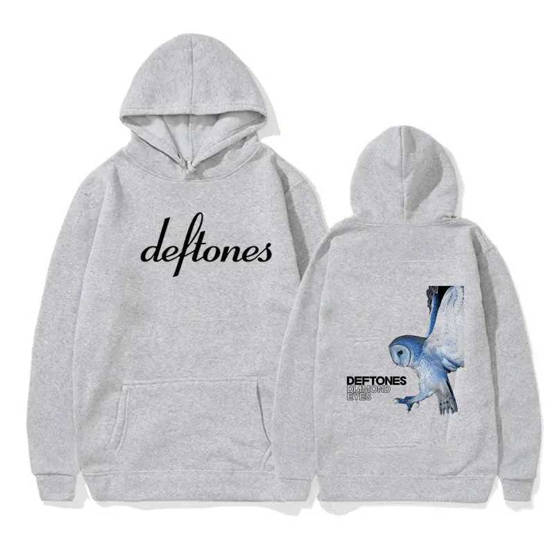 2025 Deftones Hoodie Autumn Winter Casual Loose ONeck Long Sleeve Hoodie Men Women Fashionable Warm Fleece Sweatshirts Unisex J251014