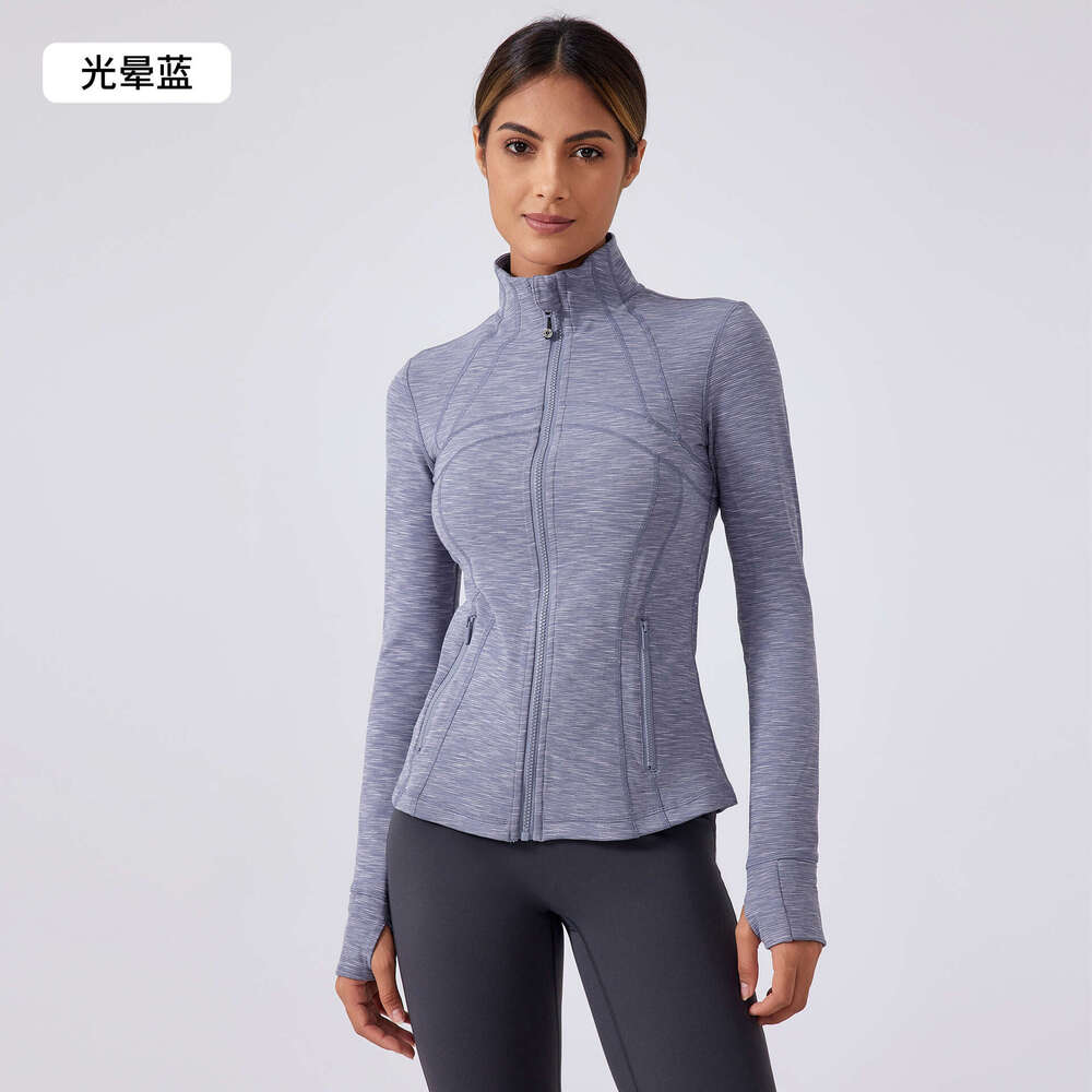 Autumn New Yoga Jacket for Women Running Cycling Sports Long Sleeve Slim Fit Stand Collar Fitness Clothing DAW182
