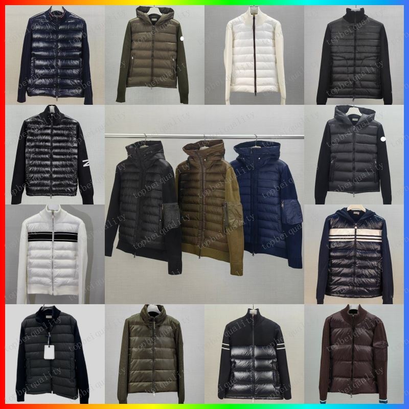 Designer Mens Down Parkas Men's Embroidered Badge Stand Collar Knitted Splice Sweater Lightweight Women Down Jacket Sweater Casual Jacket Fluffy Coat