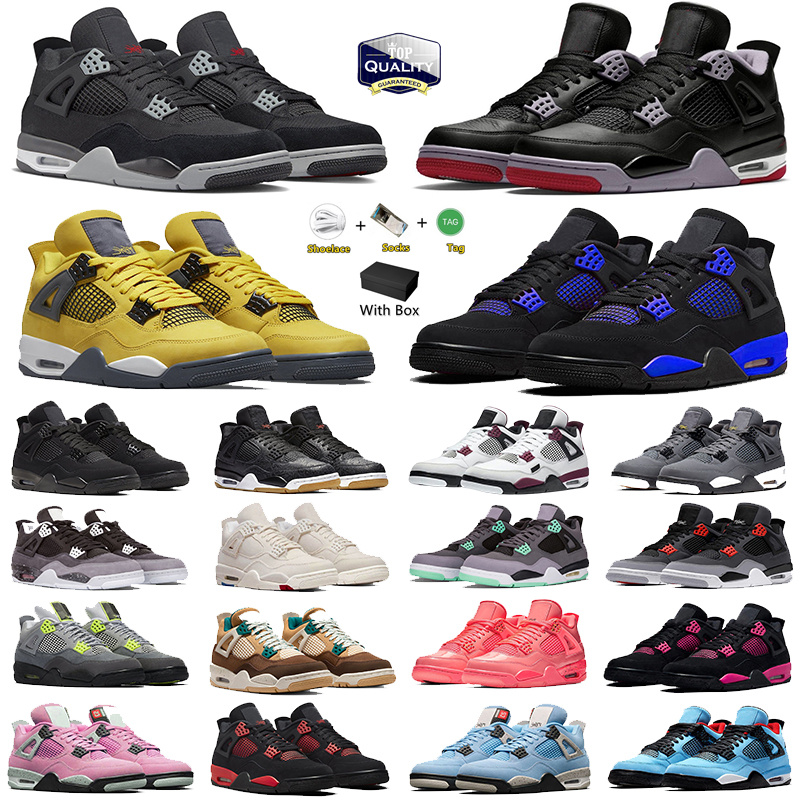 With Box Designer 4s basketball shoes Black Cat Metallic Gold Military White Bred ReimaginedSail Red Cement Thunder Oreo Cool Grey University Blue Pine Green Seaf