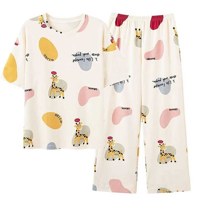 Pajamas Female Summer Thin Short Sleeves Loose Sweet Cute Cartoon Bear Student Homewear Plus Size TwoPiece Set Korean SleepwearT251014