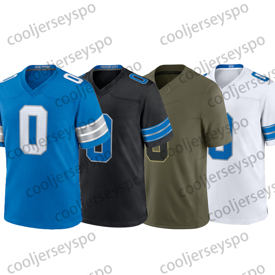Custom Football Jersey Jahmyr Gibbs Amon-Ra St. Brown Jared Goff Jameson Williams Isaac TeSlaa David Montgomery Penei Sewell Stitched Jerseys