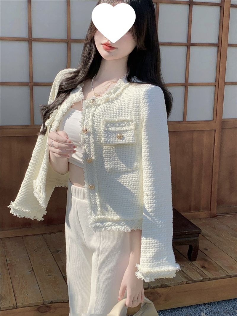 2025 Luxury Autumn/Winter New Versatile White Women's Coat Unique fashion Design Short Top Designer Jacket