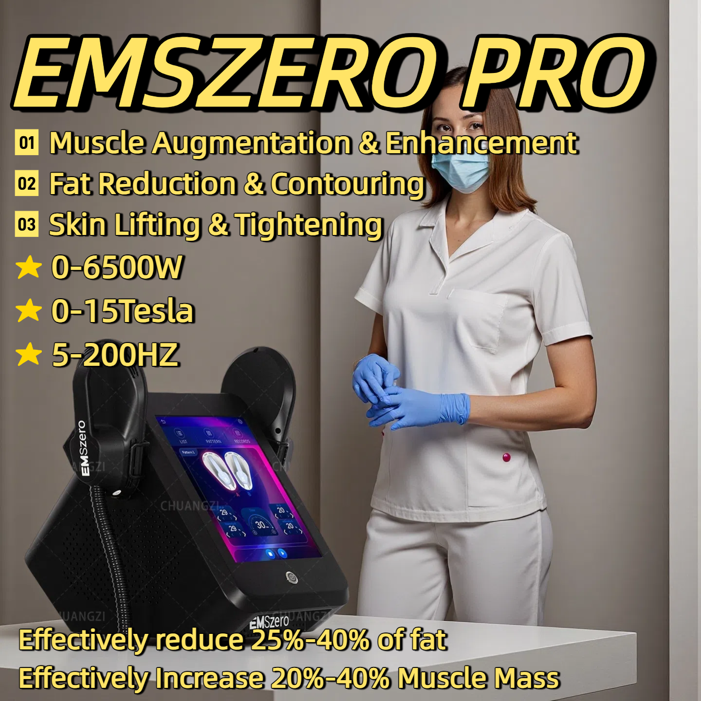 EMS RF Slimming Body Sculpting Machine EMSzero Electro Magnetic Stimulation Body Sculpting and Muscle Building Machine Weight Loss Fat Loss Machine 2/