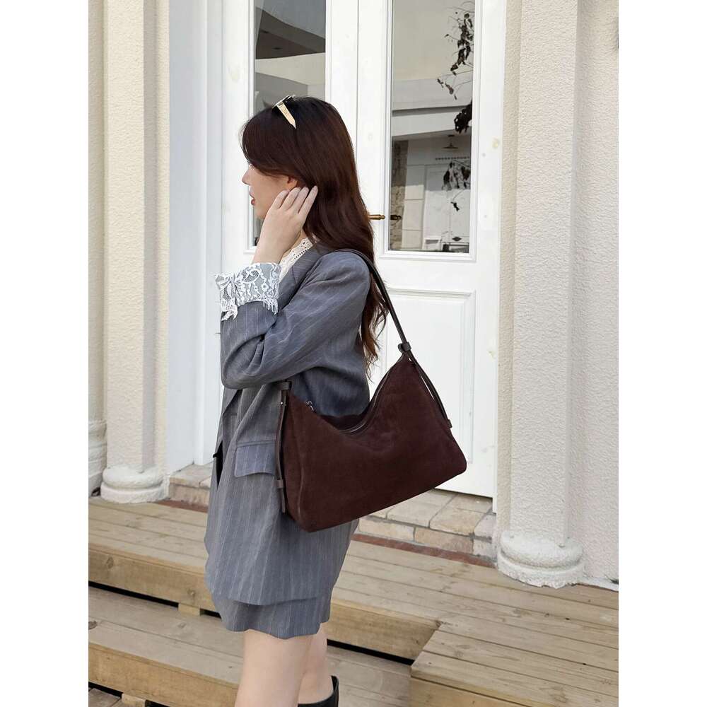Luxury bag Autumn Winter New Underarm Simple High end Suede Dumpling Large Capacity Fashion Genuine Leather Bag for Women