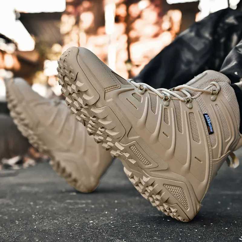 CHRLCK Tactical Boot Men NonSlip Hiking Shoes Waterproof Shock Absorbing Hiking Shoes Outdoor Lightweight Climb Hunting Shoes C251014