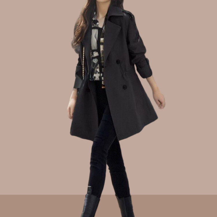 Windbreaker Womens MidLength Petite 2025 Spring Autumn New British Style Coat Fashionable and Stylish 240820