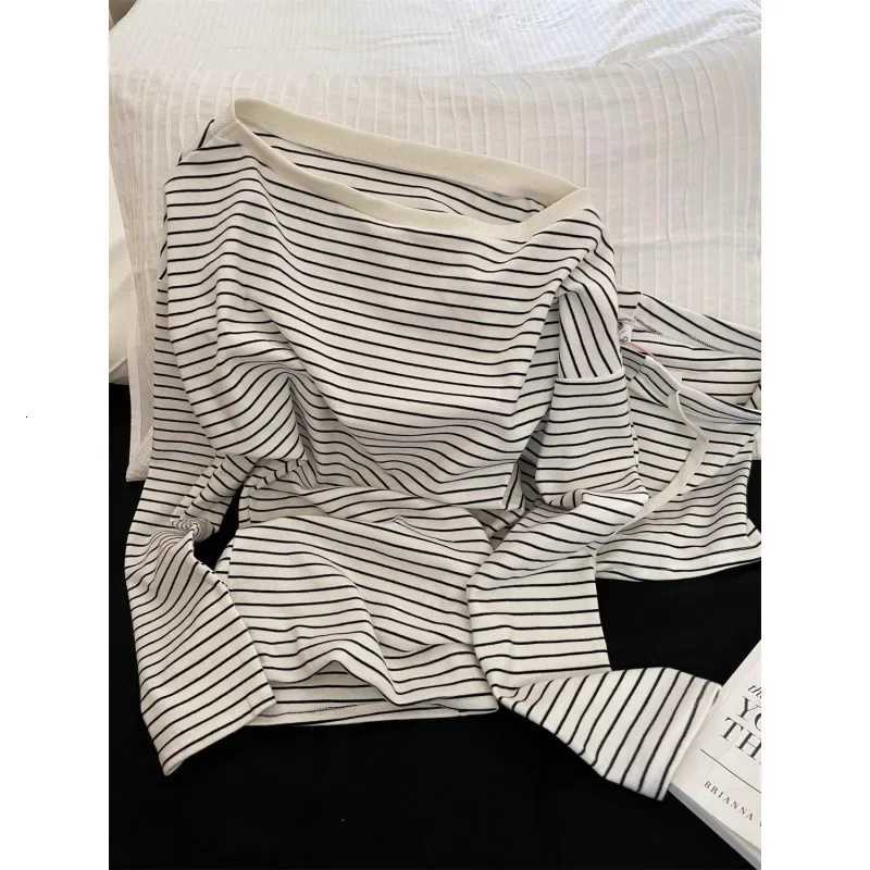 Summer New Lazy Stripe Casual Sleepwear Short Sleeve Long Sleeve Home Clothes Set for Women Comfortable Breathable PajamasT251014