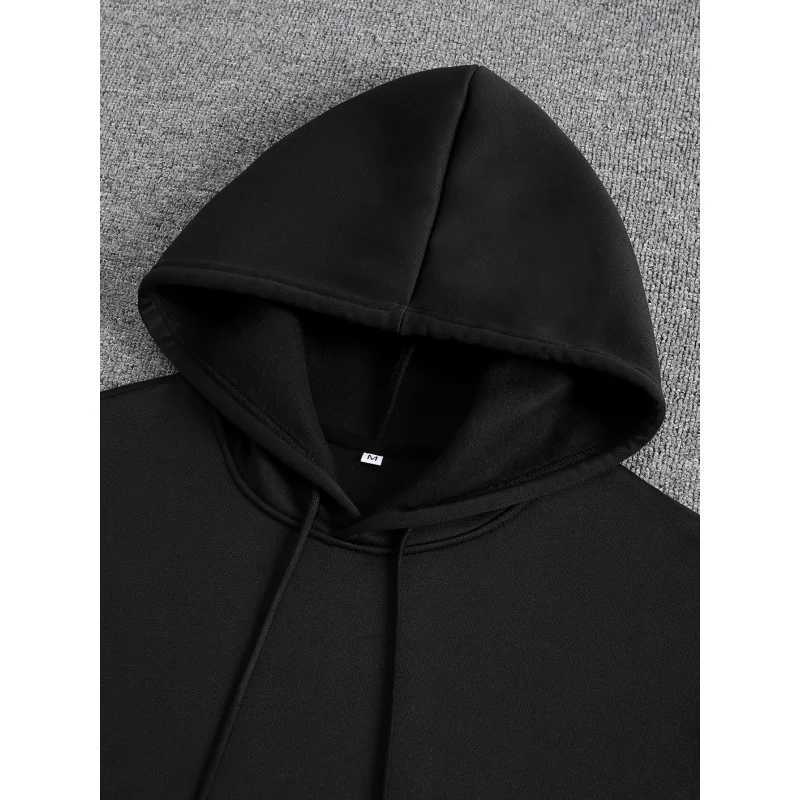 Mens Fashion Street Hip Hop Hoodie Letter Pattern Printed Drawstring Suitable for Spring and Autumn Casual Loose Sweatshirt J251203