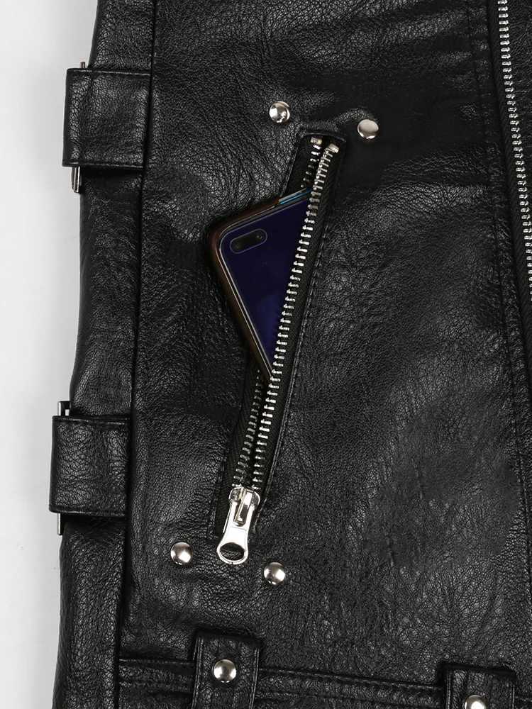 Mauroicardi Spring Autumn Black Pu Leather Biker Jacket for Men Style 2022 Long Sleeve Zipper Plus Size Fashion Men Clothing 5xl J251014