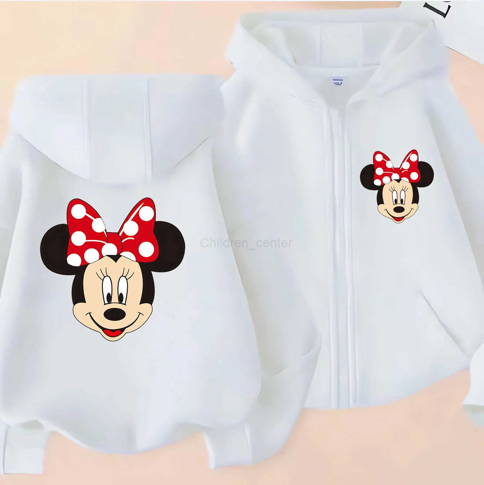 Disney Funny Zip Up Hoodie Kawaii Kids Minnie Mouse Childrens Hoodie Zipper Children Sweatshirt Clothes Kid Girl Boy Top Hoody H2510141