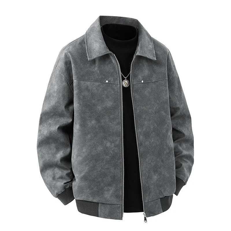 NEW Trendy Casaul Jacket Mens PU Leather Jacket Mens Baseball Collar Casual Motorcycle J251014