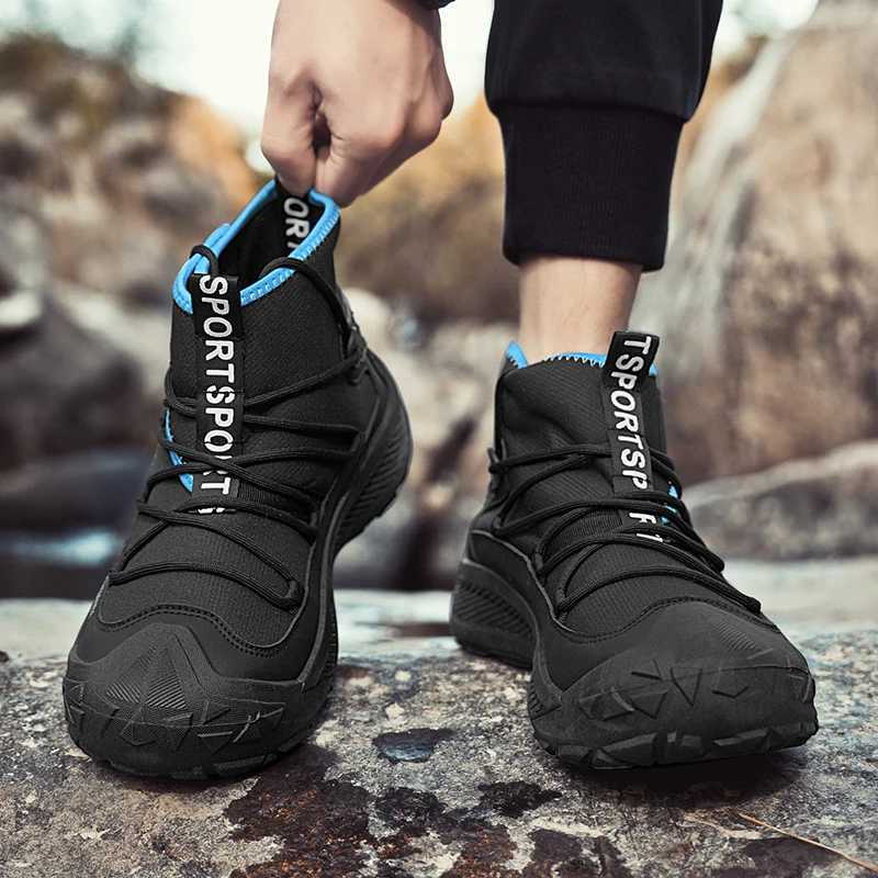 Mens Hiking Shoes Outdoor High Top Work Boots Man Green Trekking Boots Men Casual Walking Sneakers NonSlip Climbing Shoes 2025 C251014