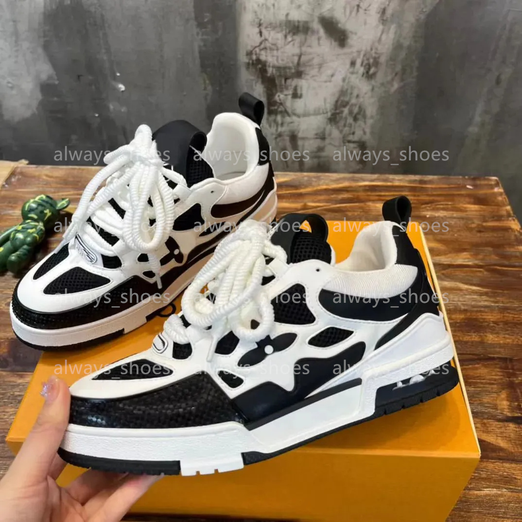 fashion new Luxury casual skate shoes breathable Embossed Men's and Women's Leather Sports Shoes low-top White platform Sports Sneakers shoes P13