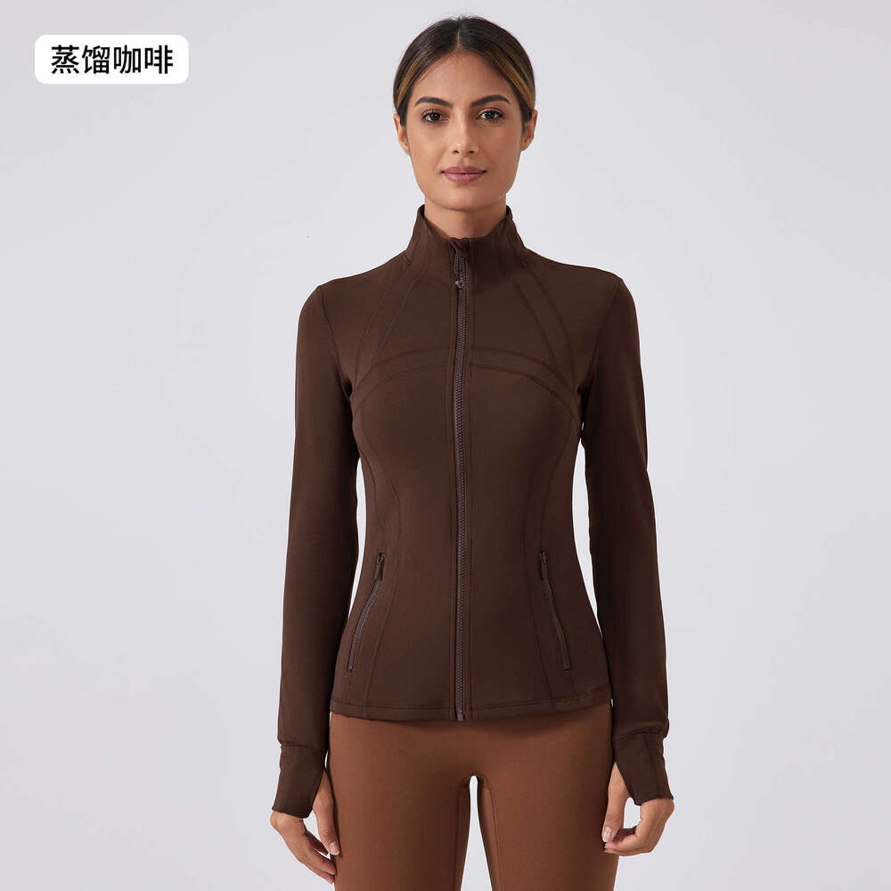 Autumn New Yoga Jacket for Women Running Cycling Sports Long Sleeve Slim Fit Stand Collar Fitness Clothing DAW182