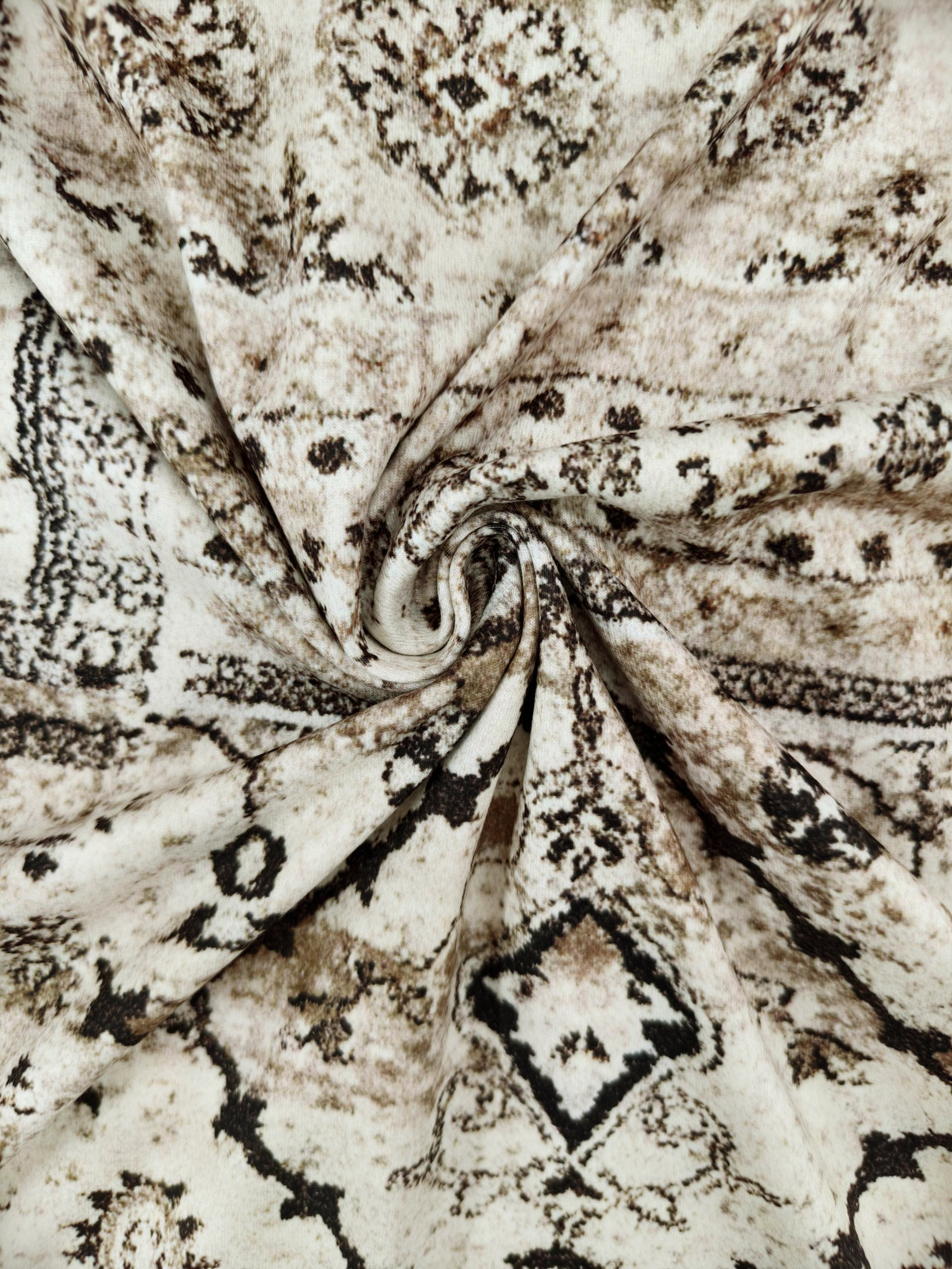 Women's Autumn Winter Fashion Mom's New Retro Khaki Ethnic Printed Maxi Dress - Suitable for Outing & Daily Wear-CF56317