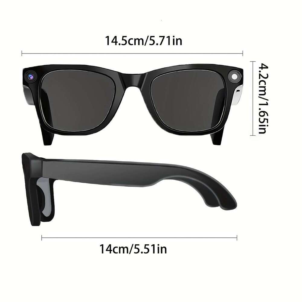 Compatible Apple Ios & Android AI Smart Glasses With Camera, Noise-Canceling Call Function, Music Player, Real-Time Translation, Screen Display Perfec