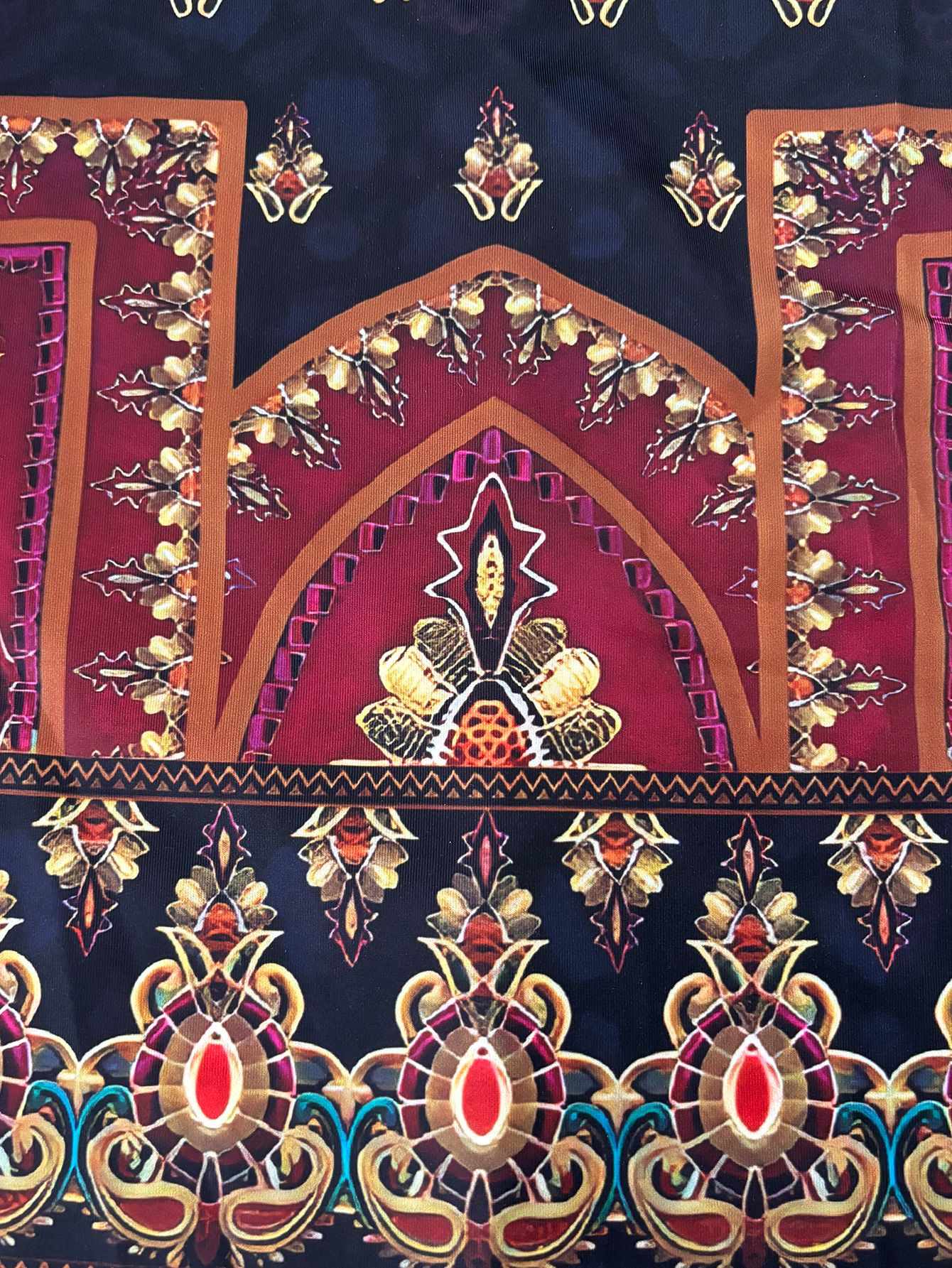 Women's Autumn Winter Retro Ethnic Paisley Printed Midi Dress-CF40021