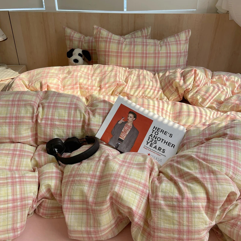 100 cotton Soft Bedding Set Stripe Printing Duvet Cover with Pillow Case Bedclothes Bedspread Pillowcases Comforter Sets 251013