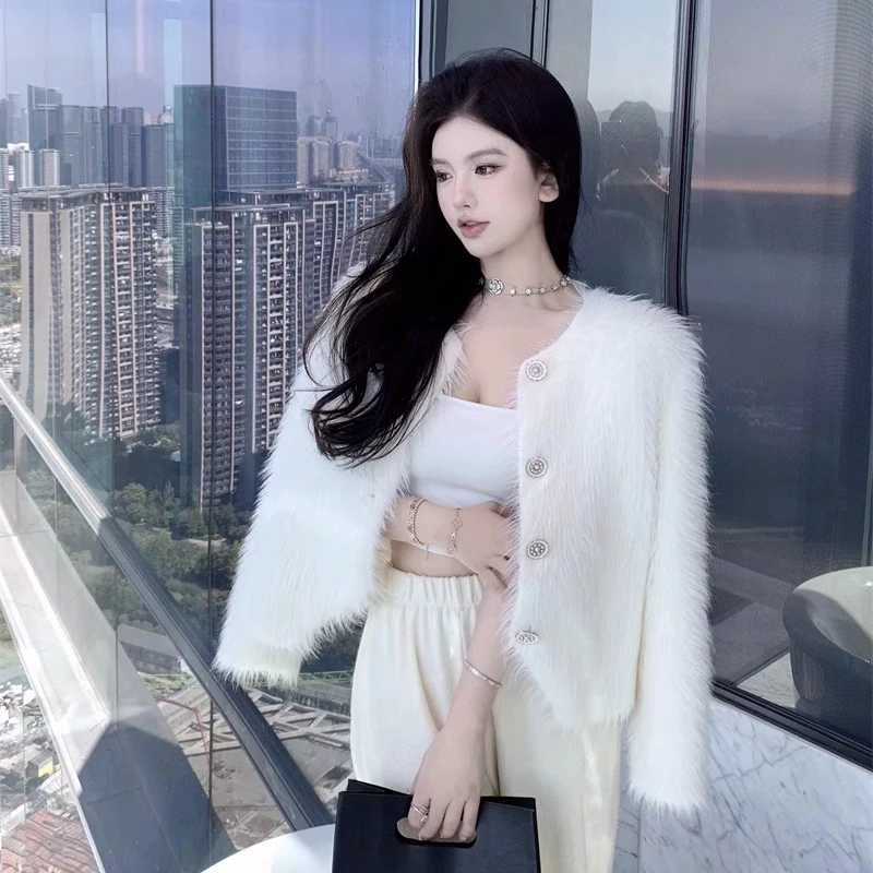 Autumn Warm Women Crop Cardigan Korean Knitted Ele Female Casual Sweaters Fashion Imitation Mink Cashmere Soft Ladies Coat W251014