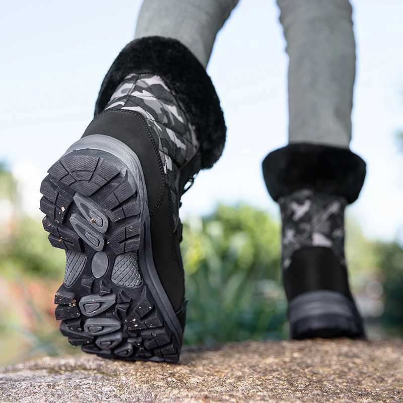 Winter Womens Boots Thicked Plush Warm Hiking Shoes for Women Rubber Soled Nonslip Outdoor Mountaineering Snow Ankle Boots C251014