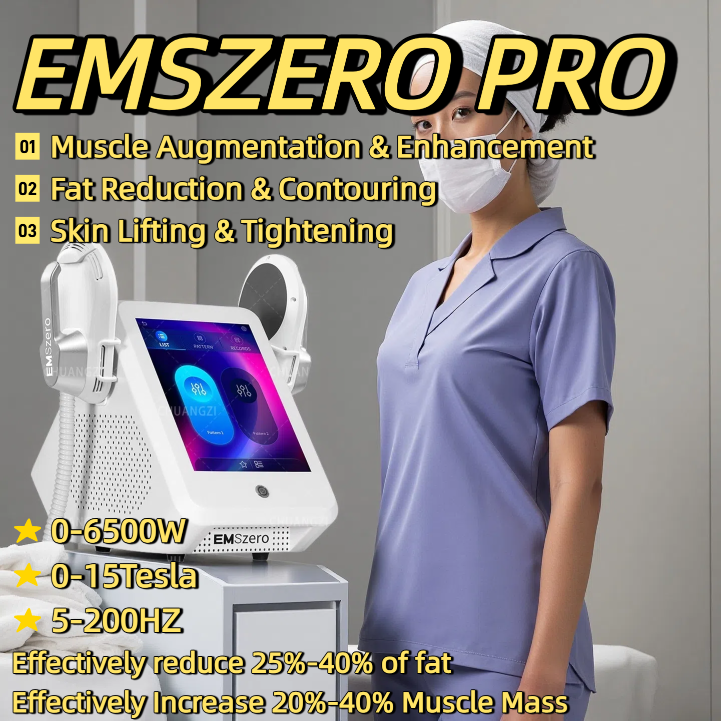 New EMSZERO NEO RF HIEMT EMS Body Sculpt Machine Eletric Muscle Stimulator Muscle Massager Fat Burner Weight Loss Sculpting Butt Lifter Shaper 6500W 2