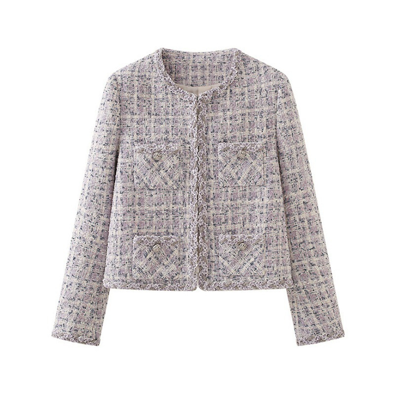 2025 Autumn/Winter New Top Purple Exquisite French Rich Lady Luxury Women's Short fashion Top Designer Jacket Autumn/Winter New Spring Social Ele