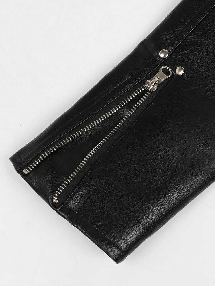 Mauroicardi Spring Autumn Black Pu Leather Biker Jacket for Men Style 2022 Long Sleeve Zipper Plus Size Fashion Men Clothing 5xl J251014