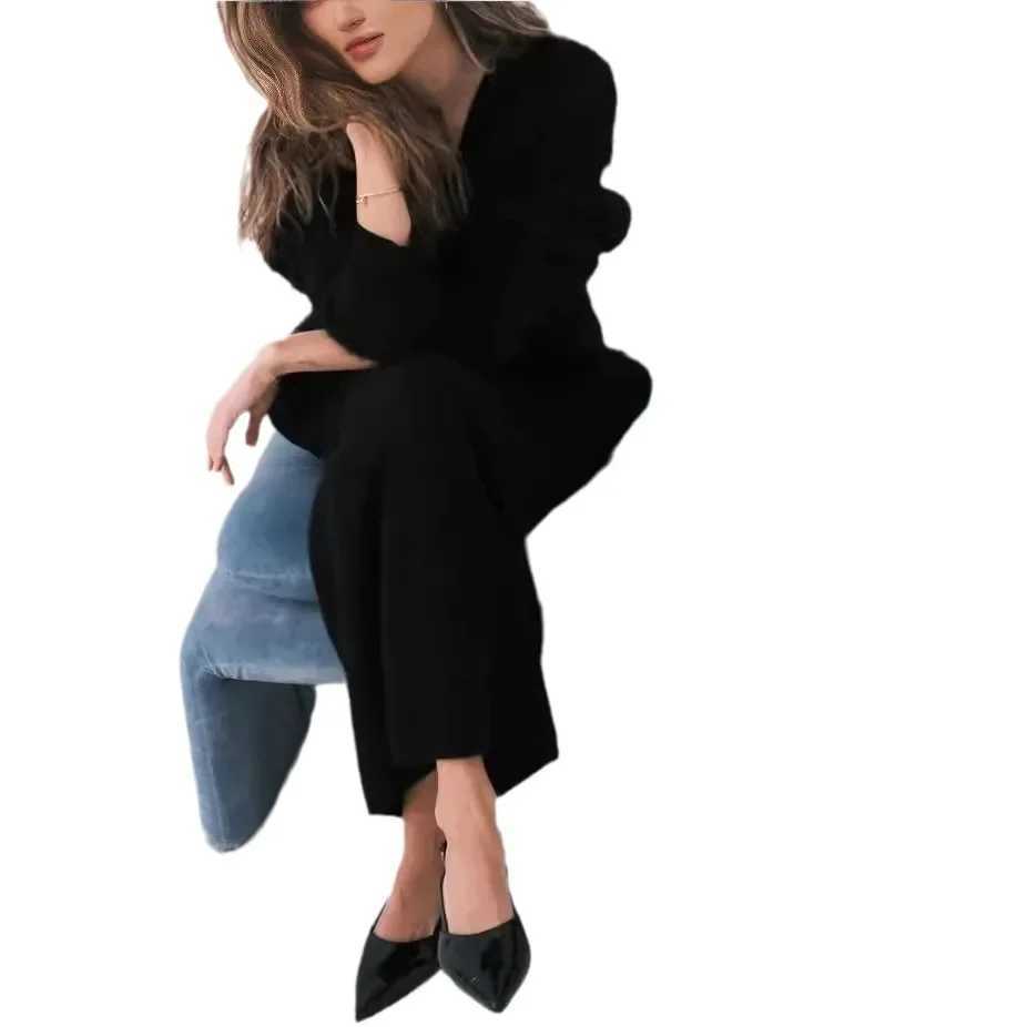 Sueter jer Invierno 2025 New Solid Color Imitation Mink Cardigan Feminino Casual Sweater Women Loose Knitwear W251014