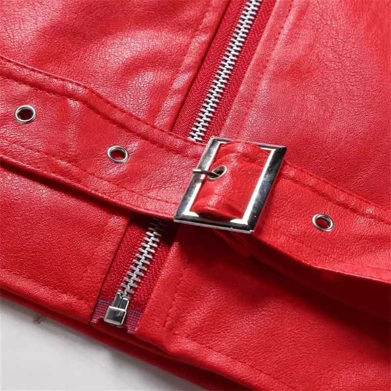 2025 New Men Solid Color Imitation Leather Jacket Red Fashion Homme Oblique Zipper Biker Coats Male Bar KTV Casual Top J251014