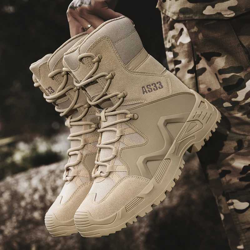 2024 New Triangle Region CrossBorder Mens Tactical Boots Outdoor Hiking Camping Warfare Ankle Height Winter Season C251014