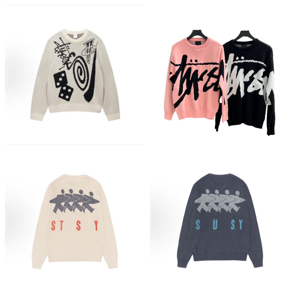 Cardigan Designer Mens stussySweaters Wool Casual High Quality Pull Half Zip Women Hoodie stussss Jacket Winter Long Sleeve Sweater Pullover Size S-2XL