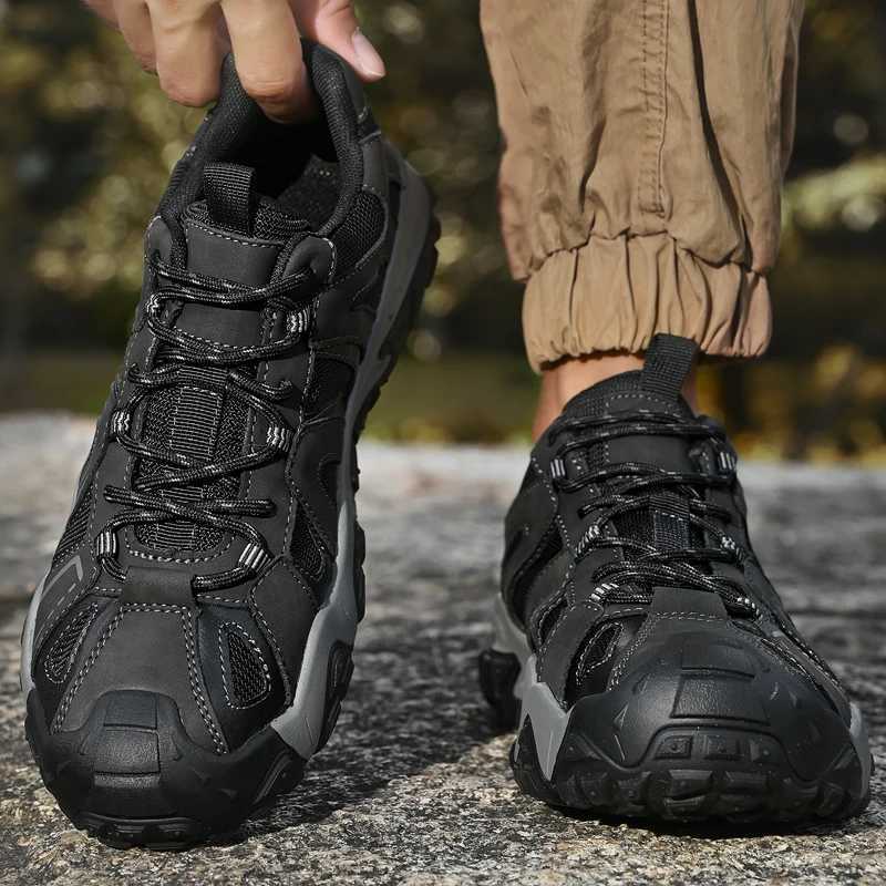 Outdoor Sports Soft Walking Footwear Hiking Shoes Outdoor Mens Sneakers NonSlip Casual Leather Shoes Comfortable Driving Shoes C251014