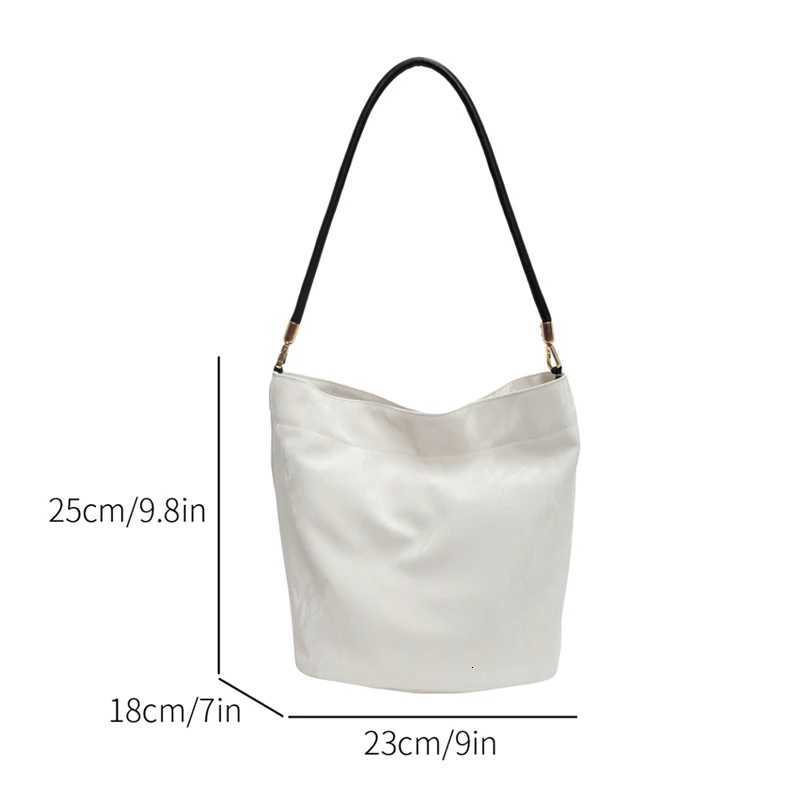 Wens Elegant Shoder Bag Soft Soild Color Bucket Bags Underarm Pack Fem Casual Large Cmute Tote Crossbody Bag D251014