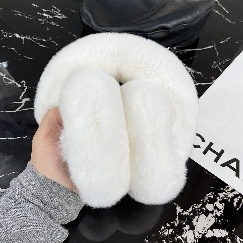 Female fur earmuffs winter earmuffs soft and warm cables genuine Rex rabbit earmuffs for cold weather 241127