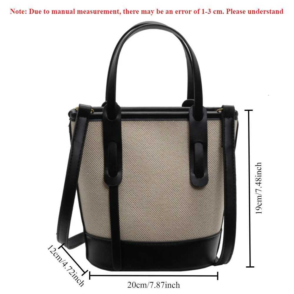 2025 Fi Versatile PU Canvas Bucket Shoder and Crossbody Bags Simple Casual Sense of Luxury Handbags for Wen D251014