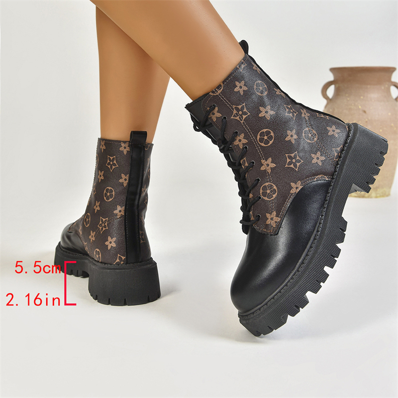 Free shipping designer shoes hot sales light luxury autumn and winter new style thick soled fashionable simple versatile Martin boots