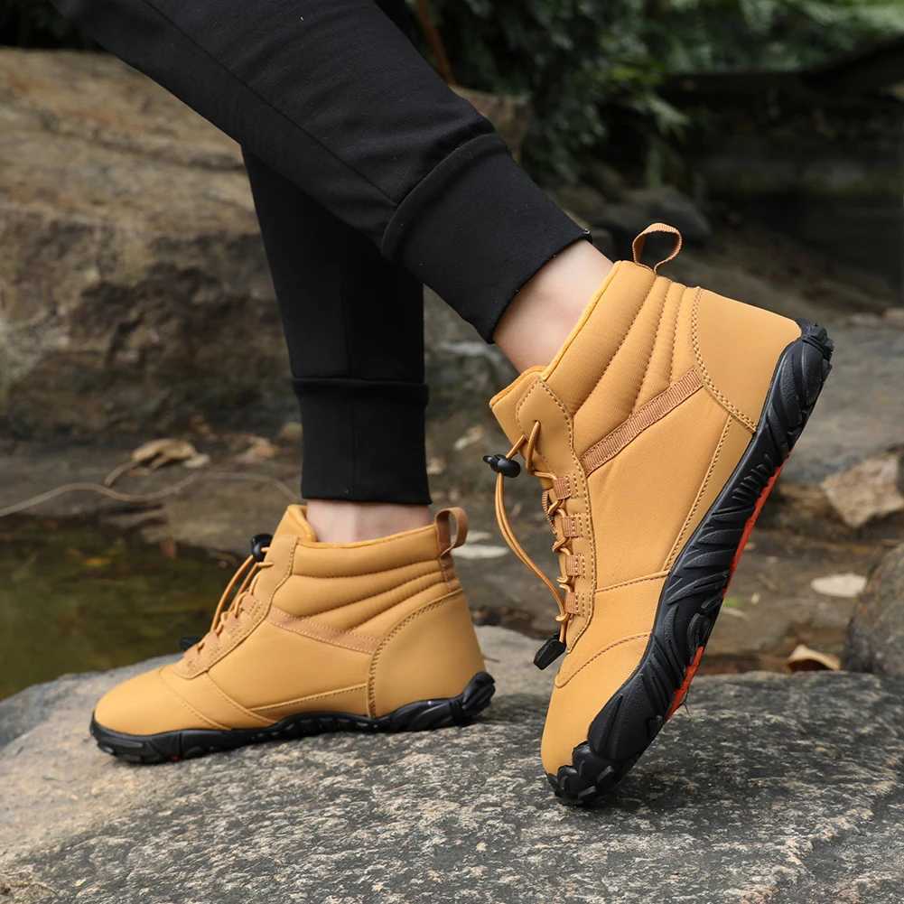 Winter Warm Running Barefoot Shoes Women Men Rubber Running Shoes Waterproof NonSlip Breathable for Outdoor Walking C251014