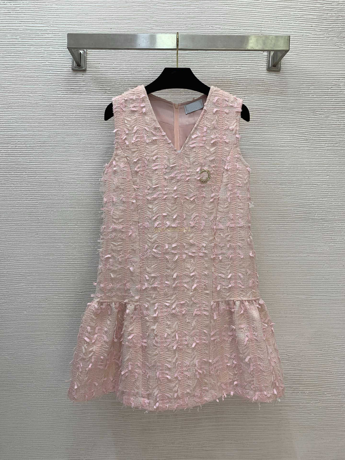 designer dresses for women Fashion V-neck sleeveless vest dress with fringe and pleated textured skirt vestidos para mujer luxury clothes women