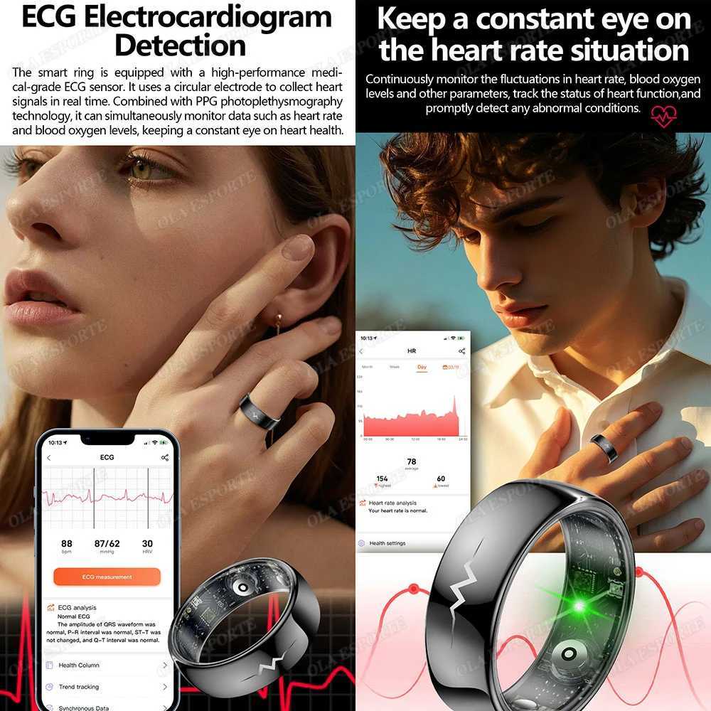 2025 New Smart Ring ECGBlood Pressure Health and Sleep Monitor Mtiple Sport Mode 5ATM Fitness Tracker For Men Wen Smartring Y251014