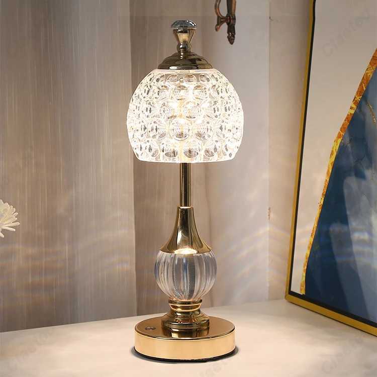 2023 New Metal Crystal Acrylic Table Lamp Bedroom Bedside Lamp Nordic Retro Home Decoration in Small Night Light Z251014