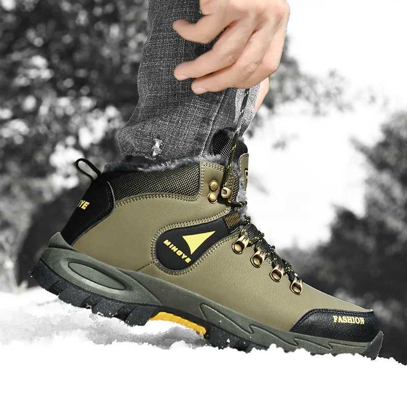 Outdoor Hiking Shoes Men Laceup Plush Thicksoled Men Shoes Antislip Wearresistant Breathable Casual Sports Shoes Men C251014