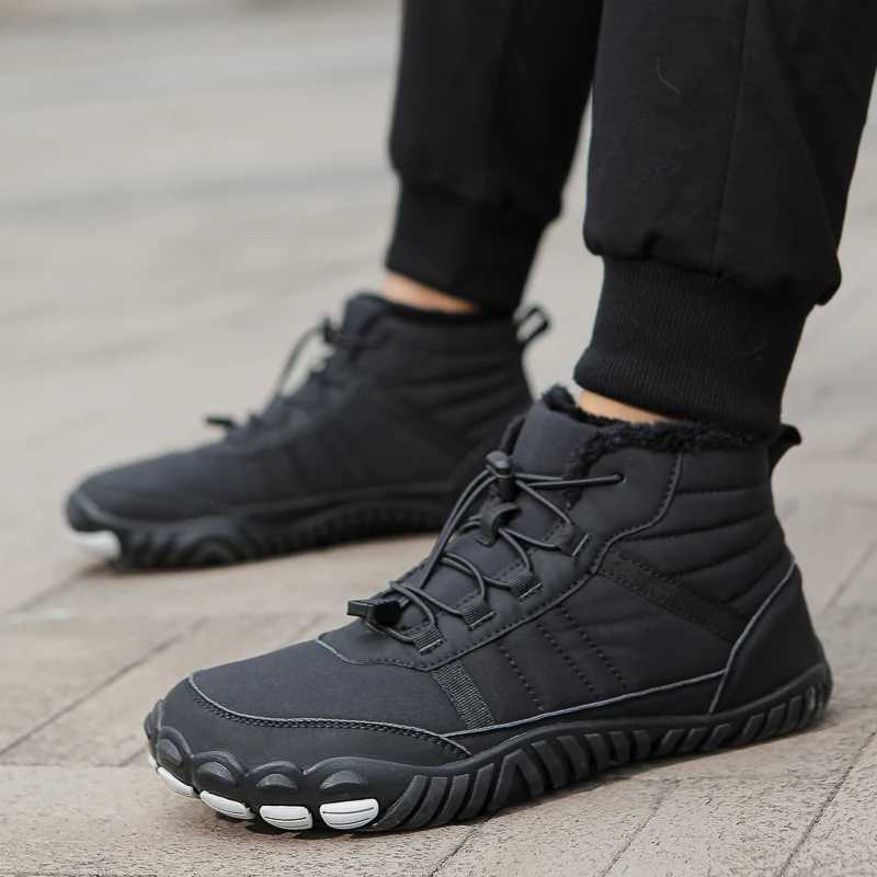 Wading Shoes Womens Mens Minimalist Winter Snow Boots Warm Ankle Booties with Arch Support Zero Drop Sole Wide Toe Box C251014