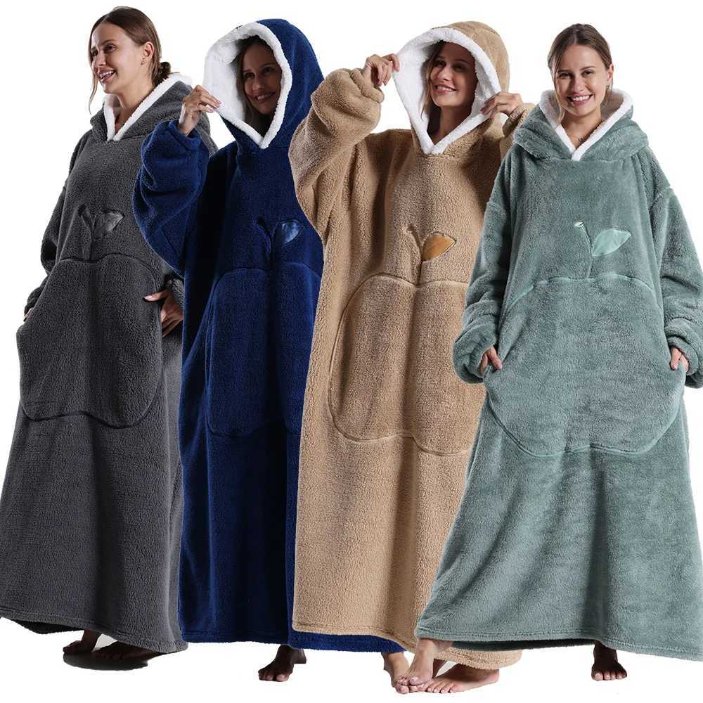 Oversized Wearable Hoodies Cheap Anime Long Sherpa Blanket Hoodie for Winter Men Women Designer Clothes TV Sweatshirt 170 180cm Y251013