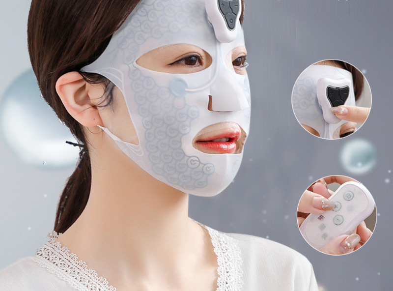 Face Care Devices EMS Electronical Graphene Washable Silicone Mask Essence Oil Cream Absorption Microcurrent Skin Lifting Firming Beauty 231021
