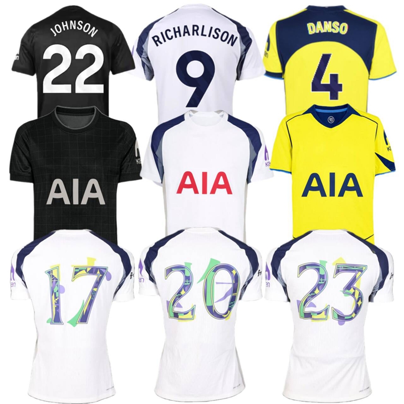 Totten football jersey 2025 2026 ROMERO SON ham SOLANKE BERGVALL BISSOUMA PORRO MADDISON UDOGIE PEDRO VAN DE VEN GRAY JOHNSON TEL 25 26 soccer shirts men kids
