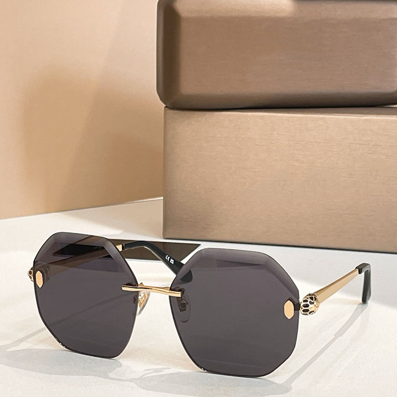 New Fashion Design Hexagonal Sunglasses Designer Mens Womens Frameless Sunglasses BV40106 Leisure Vacation Travel Sunshade Glasses UV Protection 400