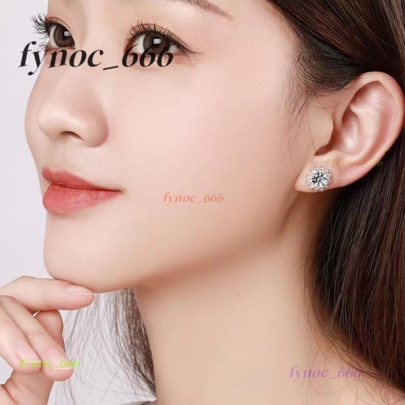 Live Eight Hearts Eight Arrows Moissanite Silver Sunflower Earrings for Women Flower Temperament Girls Earrings Gift Ear Jewelry