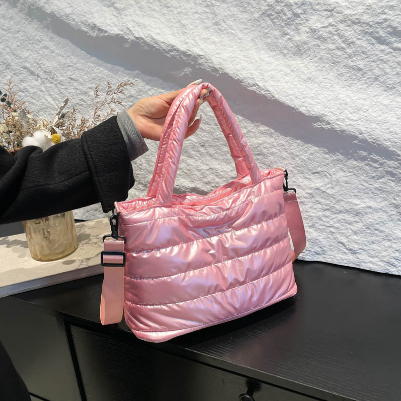 Casual Elegance: Spacious Cotton Crossbody Bag for Ladies Featuring Chic Stitched Details